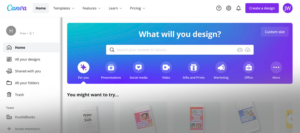 Screenshot: Canva website