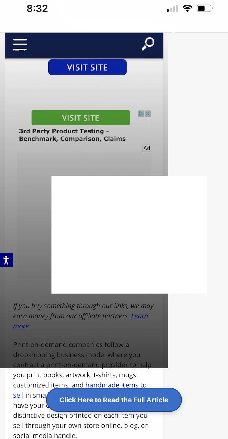 An eCommerce site that is not mobile-friendly.