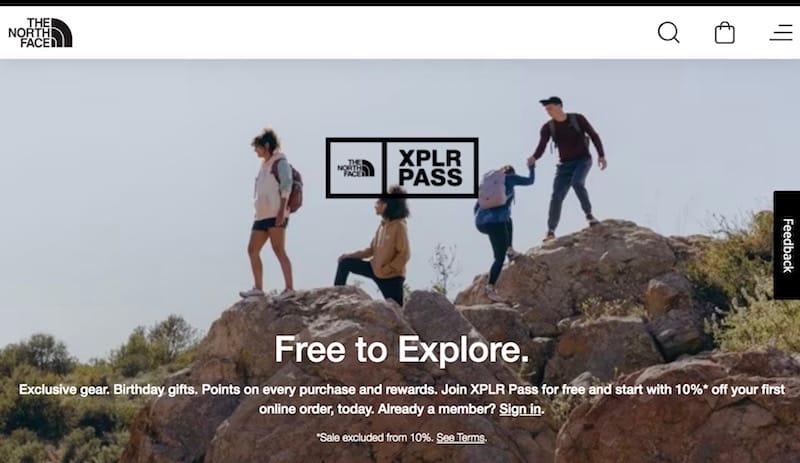 The North Face rewards program.