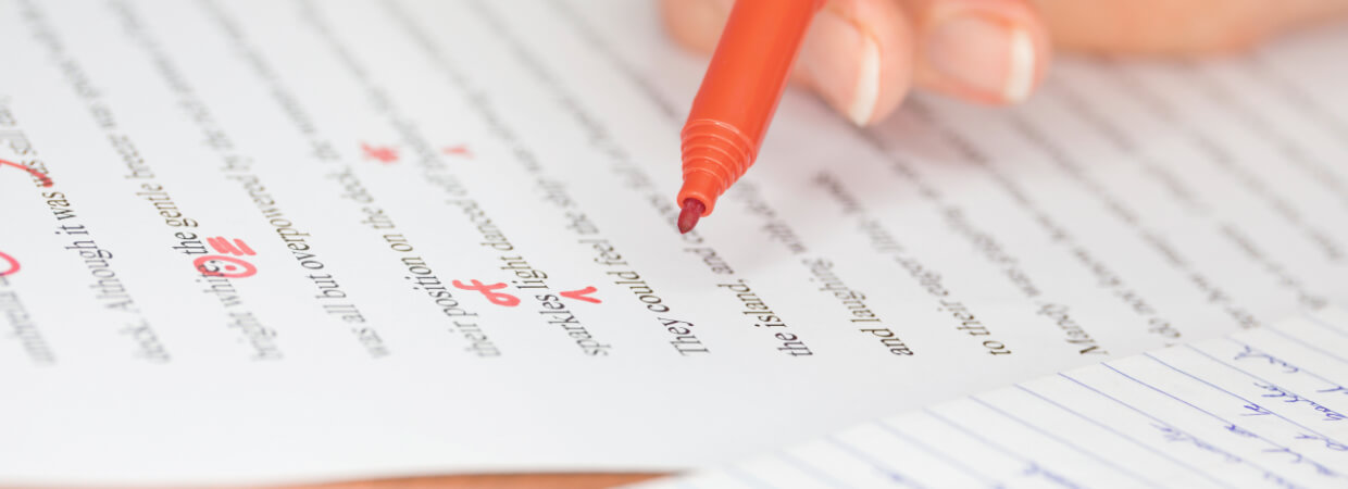 Photo: person proofreading