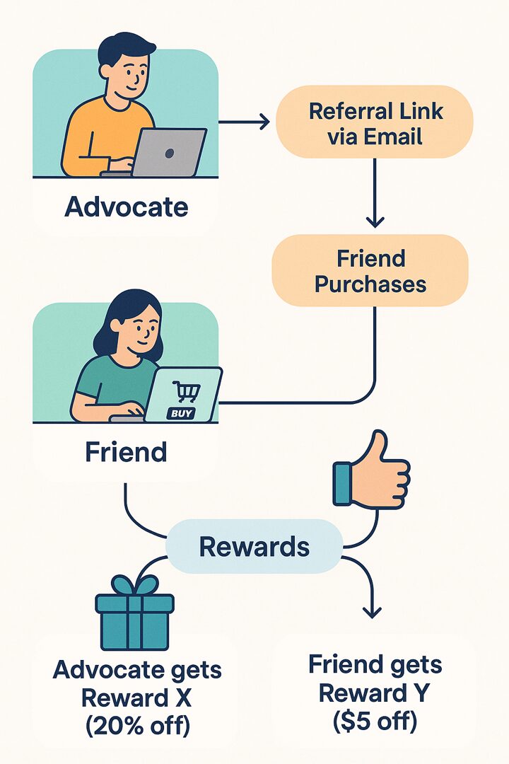 How referral or refer-a-friend marketing works.