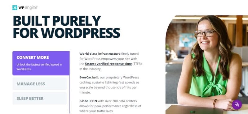 The WP Engine hosting website.
