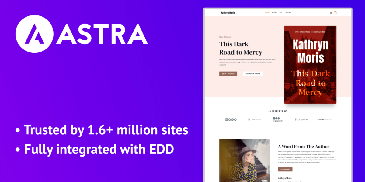 Screesnhot of Astra Starter theme and Logo