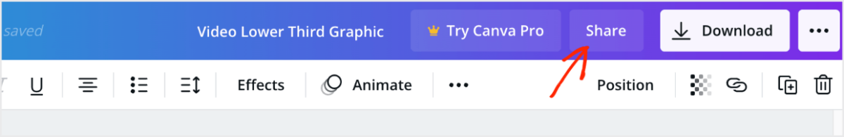 Canva Share button