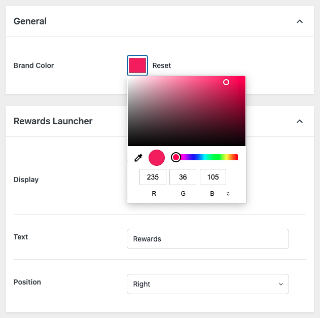 Customizing the Rewards widget in WordPress for referral marketing program.