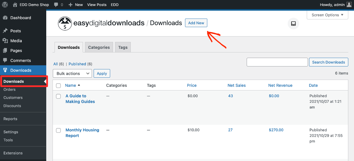 EDD and Canva - Add New Download