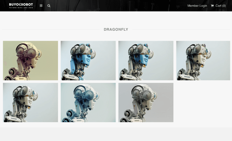 Sample website screenshot: Build Your Robot