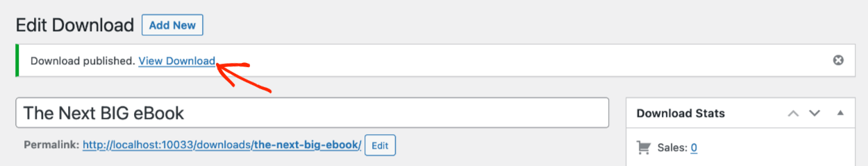 Screenshot: View download