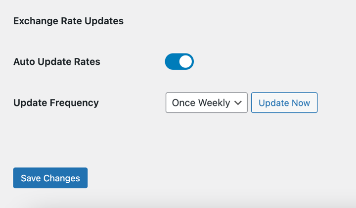 Multi Currency auto update rates settings in Easy Digital Downloads.