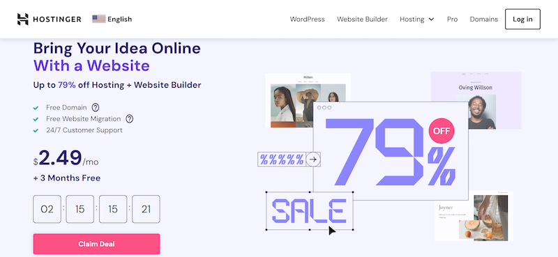 The Hostinger website.