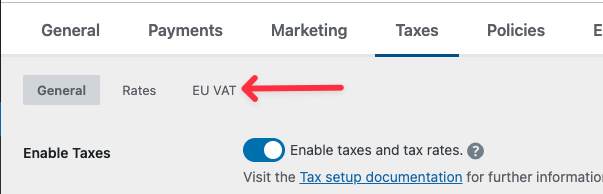 Where to find the EU VAT settings in Easy Digital Downloads.