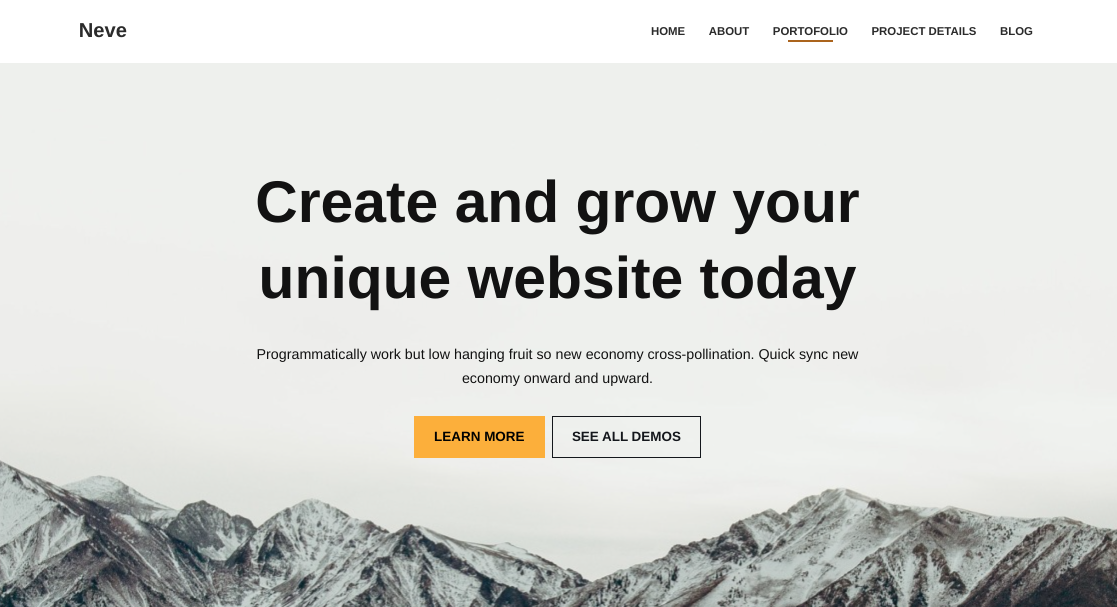 The Neve WordPress theme. 