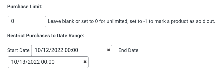 The start and end expiry dates in EDD.
