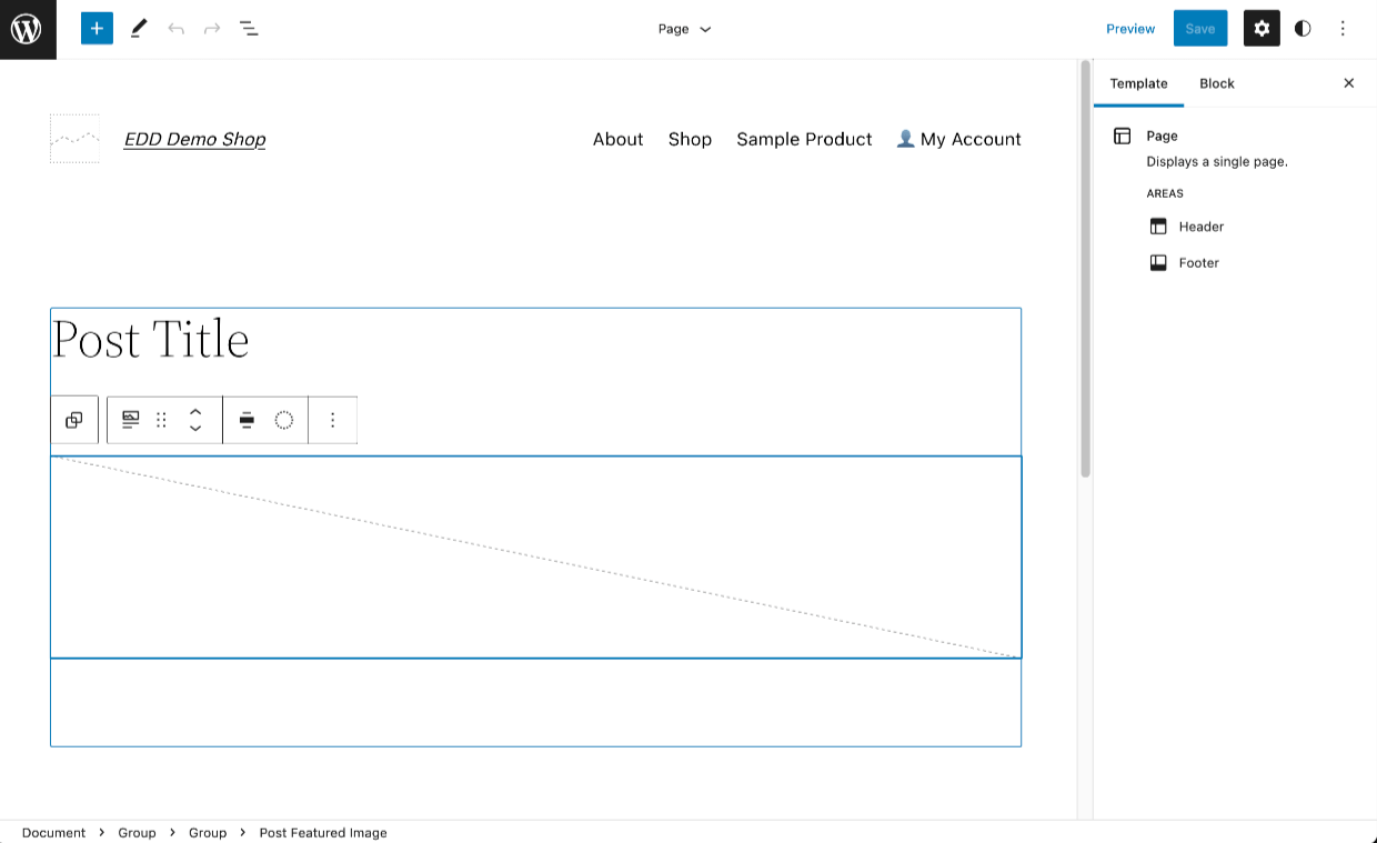 Screenshot: Full Site Editor