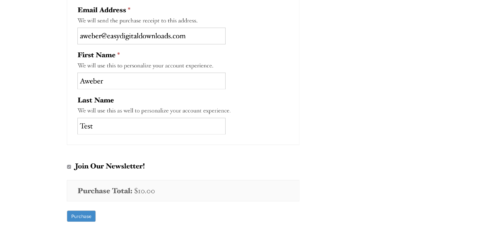 Screenshot - AWeber form front-end