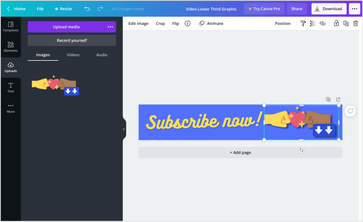 The Canva editor in a browser