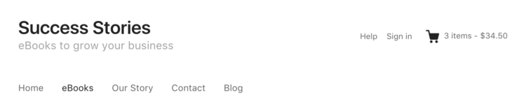 Customers can see the number of items in their cart and the cart total