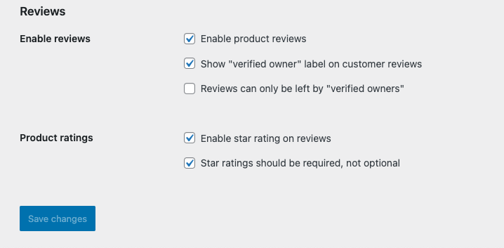 Enabling product reviews in WooCommerce.