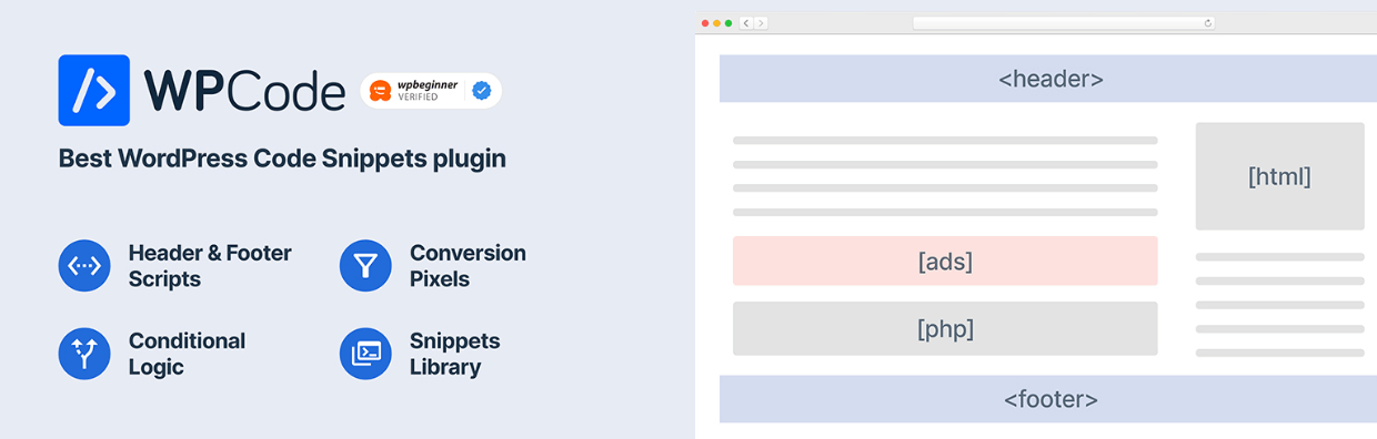 The WPCode WordPress plugin banner.